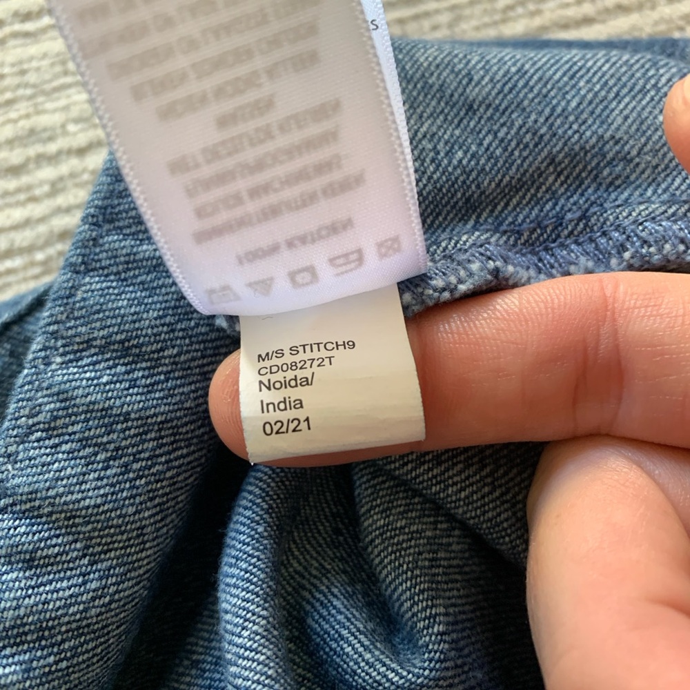 Tahari Dark Blue Denim Overall Dress - 2T - India Cotton 100% EUC - Picture 11 of 11